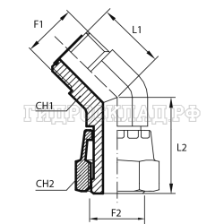 Адаптер 45° ORFS(г) 9/16" - ORFS(ш) 9/16" (Vitillo SPA)