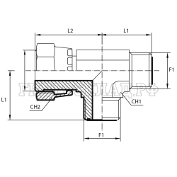 Адаптер тройник ORFS(ш) 11/16" - ORFS(г) 11/16"  - ORFS(ш) 11/16" (Vitillo SPA)