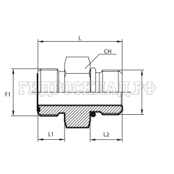Адаптер ORFS(ш) 13/16" - Metric(ш) 22X1.5 o.r. (Vitillo SPA)
