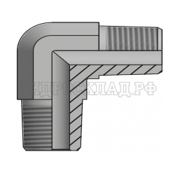 Адаптер 90° NPT(ш) 1/2" - NPT(ш) 1/2" (Vitillo SPA)