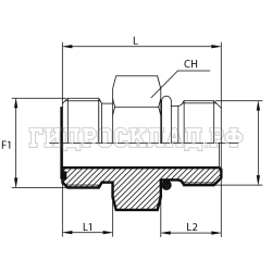 Адаптер ORFS(ш) 2" - UNF(ш) 1.7/8" o.r. (Vitillo SPA)