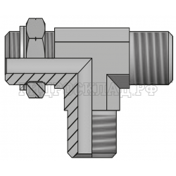 Адаптер тройник DK(ш) 22X1.5 - Metric(ш) 22X1.5 o.r.+ контргайка - DK(ш) 22X1.5 (Vitillo SPA)
