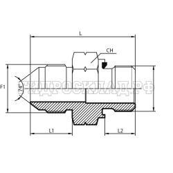 Адаптер  JIC(ш) 1.1/16" - Metric(ш) 22X1.5 Form E (Vitillo SPA)