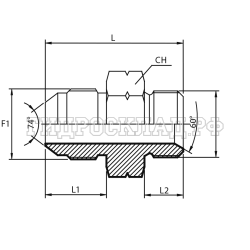 Адаптер  JIC(ш) 9/16" - DKM(ш) 16X1.5 (Vitillo SPA)
