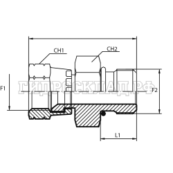 Адаптер  JIC(г) 9/16" - UNF(ш) 1/2" Form E (Vitillo SPA)
