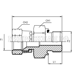 Адаптер  JIC(г) 1.5/16" - Metric(ш) 33X2 Form E (Vitillo SPA)