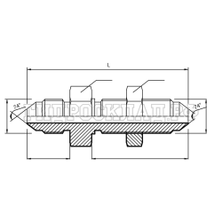 Адаптер JIC(ш) 1.1/16" - JIC(ш) 1.1/16" проходной (Vitillo SPA)