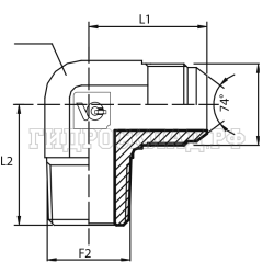 Адаптер 90° JIC(ш) 9/16" - BSPT(ш) 3/8" (Vitillo SPA)