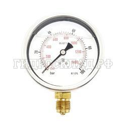 Манометр 100мм 0-100 бар  NPT R1/2 (снизу)  (Mini Press)