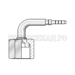 Фитинг к манометру G 1/2 медной шайбой Ду= 4мм (90°) (Mini Press)