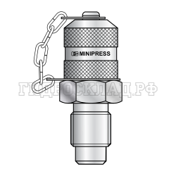 Точка контроля давления M16x1.5- M16x2 мет.колп.с цеп. (Mini Press)