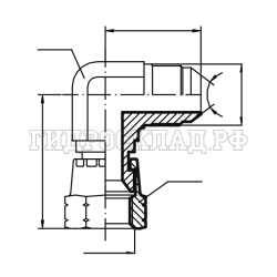 Адаптер 90° JIC(ш) 9/16" - JIC(г) 9/16" (Vitillo SPA)