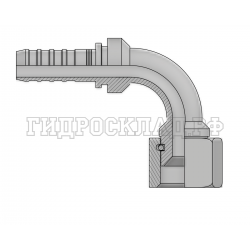 Фитинг JIC (г) 7/8” DN=16 (90°) InterLock (без зачистки) (thrust-wire nut)