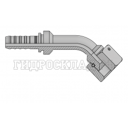 Фитинг JIC (г) 1.7/8” DN=32 (45°) InterLock (без зачистки) (thrust-wire nut)
