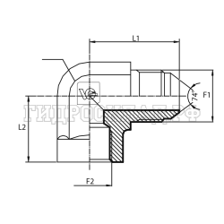 Адаптер 90° JIC(ш) 1.5/8" - BSPP(F) 1" (Vitillo SPA)