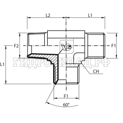Адаптер тройник  JIC(ш) 9/16" - NPT(ш) 9/16"  - JIC(ш) 9/16" (Vitillo SPA)