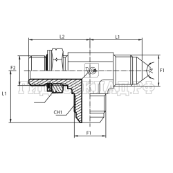 Адаптер тройник  JIC(ш) 1.1/16" - Metric(ш) 27X2 o.r.+ш+ контргайка - JIC(ш) 1.1/16" (Vitillo SPA)
