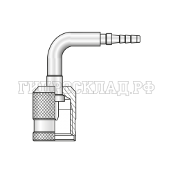 Фитинг к точке контроля M16x2 Ду=2мм (90°) нерж. (Mini Press)
