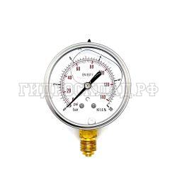 Манометр 63мм 0-10 бар  G1/4 (снизу) (BART)