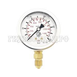 Манометр 63мм 0-100 бар G1/4 (снизу) (BART)