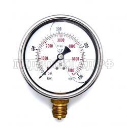 Манометр 100мм 0-400 бар  G1/2 (снизу)  (BART)