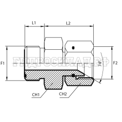 Адаптер ORFS(ш) 1.3/16" - JIC(г) 1.1/16" (Vitillo SPA)