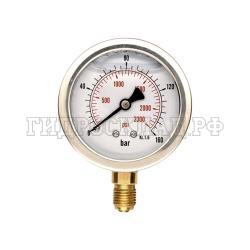 Манометр 63мм 0-160 бар  G1/4 (снизу) (Китай)