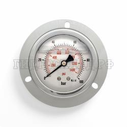 Манометр 63мм 0-100 бар  G1/4 (сзади, панельный монтаж) (Китай)