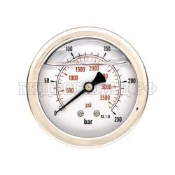 Манометр 63мм 0-250 бар  G1/4 (сзади) (Китай)