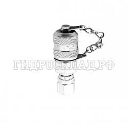 Точка контроля давления M16x2 - JIC(г) 3/4"-16  (мет.колп.с цеп.) (Китай)