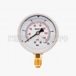 Манометр 63мм 0-10 бар  G1/4 (снизу) (Китай)