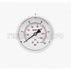 Манометр 63мм 0-10 бар  G1/4 (сзади) (Китай)