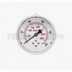 Манометр 63мм 0-250 бар  G1/4 (сзади) (Китай)