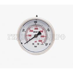 Манометр 63мм 0-400 бар  G1/4 (сзади) (Китай)