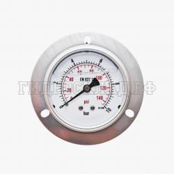 Манометр 63мм 0-10 бар  G1/4 (сзади, панельный монтаж) (Китай)