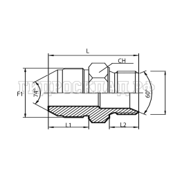Адаптер  JIC(ш) 1.1/16" - BSP(ш) 1" sv60° (Китай)