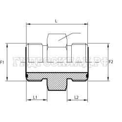 Адаптер ORFS(ш) 13/16" - ORFS(ш) 13/16" (Китай)