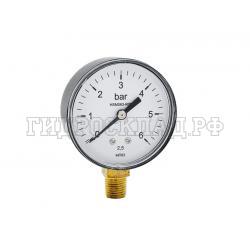 Манометр 0-6 бар R1/4 63мм (радиальный) (Китай)