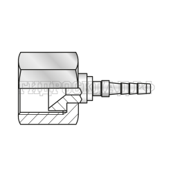 Фитинг JIC(г) 7/16"-20 Ду=3мм (0°) с муфтой (Китай)