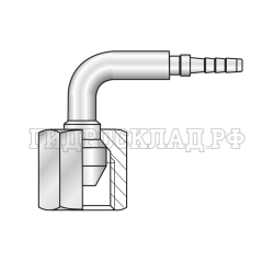 Фитинг BSP(г) 1/4" Ду=2мм (90°) с муфтой (Китай)