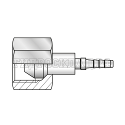 Фитинг BSP(г) 1/8" Ду=3мм (0°) с муфтой (Китай)