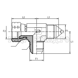 Адаптер тройник  JIC(ш) 1.5/16" - JIC(ш) 1.5/16"  - JIC(г) 1.5/16" (Китай)