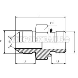 Адаптер  JIC(ш) 1.1/16" - BSPP(ш) 1" Form E (Китай)