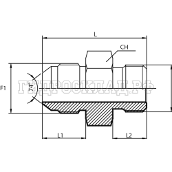 Адаптер  JIC(ш) 1.7/8" - UNF(ш) 1.7/8" o.r. (Китай)