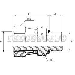 Адаптер ORFS(г) 1.11/16" - Metric(ш) 42X2 Form E (Vitillo SPA)