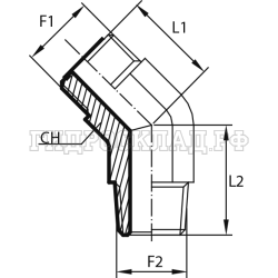Адаптер 45° ORFS(ш) 1.11/16" - NPT(ш) 1.1/4" (Vitillo SPA)