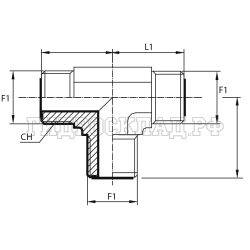 Адаптер тройник ORFS(ш) 9/16" (Vitillo SPA)
