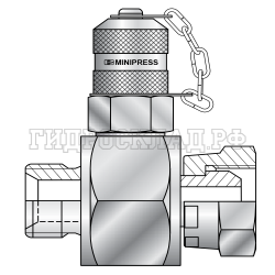 Адаптер M16x2 - с точкой контроля BSP(ш)3/4"-BSP(г)3/4" - пласт.колп. (Mini Press)