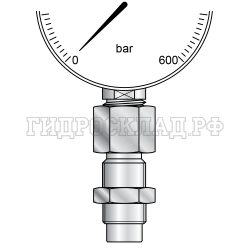 Адаптер манометра 1/4"-18 NPTF - с точкой контроля M16x2 (Mini Press)