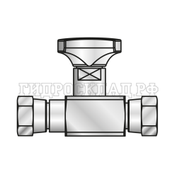 Кран манометра G1/4"(г)-G1/4"(г) 0° (Mini Press)